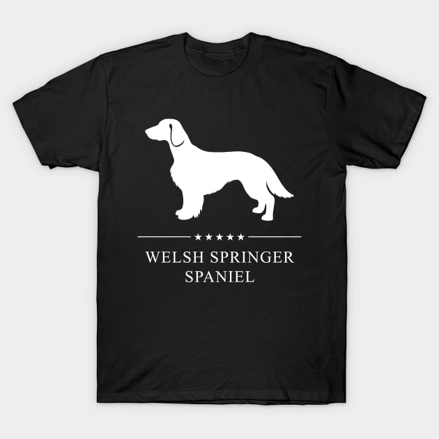 Welsh Springer Spaniel Dog White Silhouette T-Shirt by millersye
